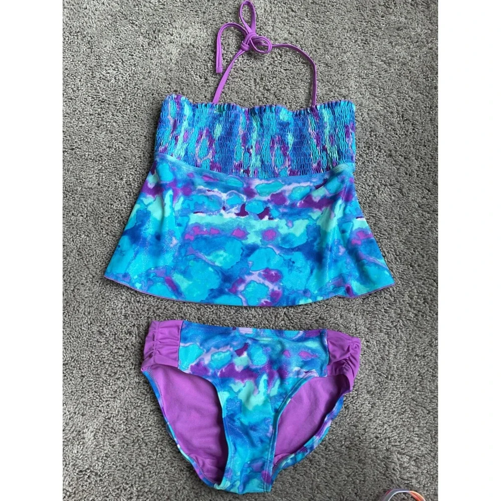 Justice Girls Tankini Swimsuit  2 Piece Size 10